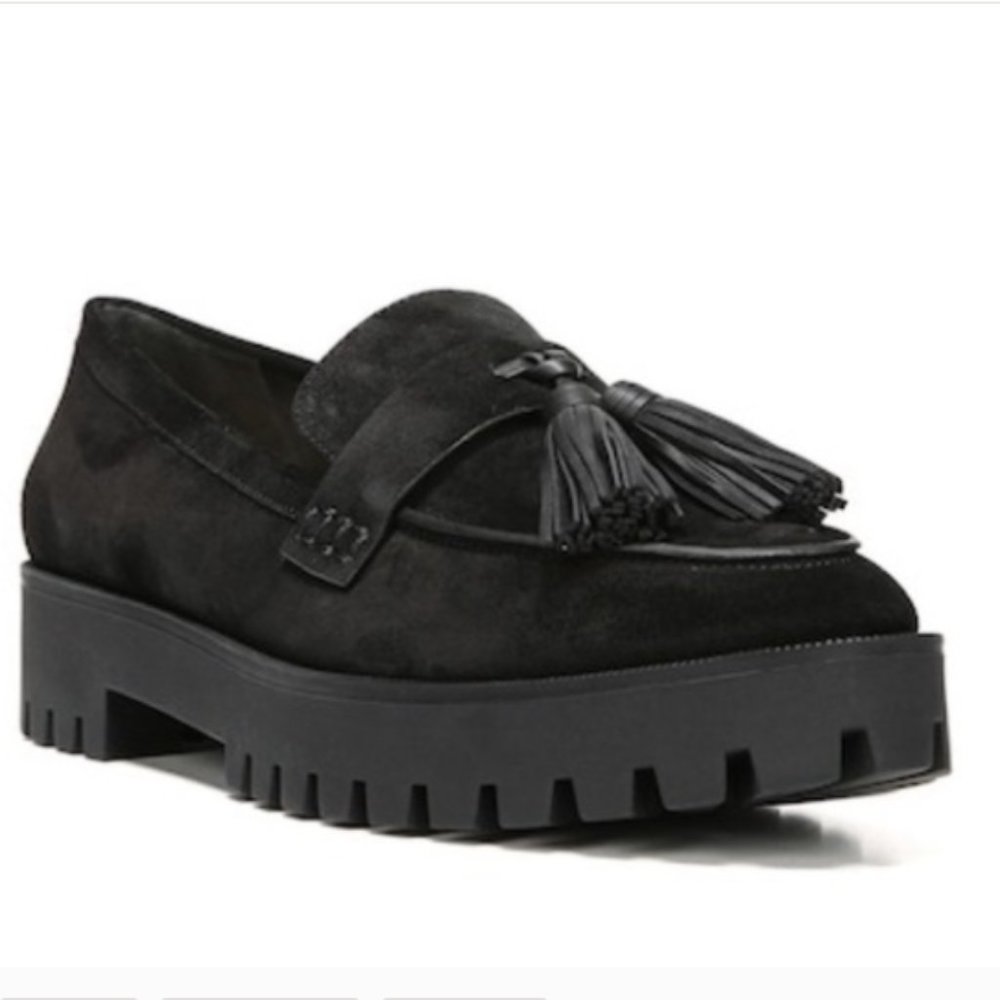 Via Spiga Suede Giada Tassel Platform Loafer 7.5M